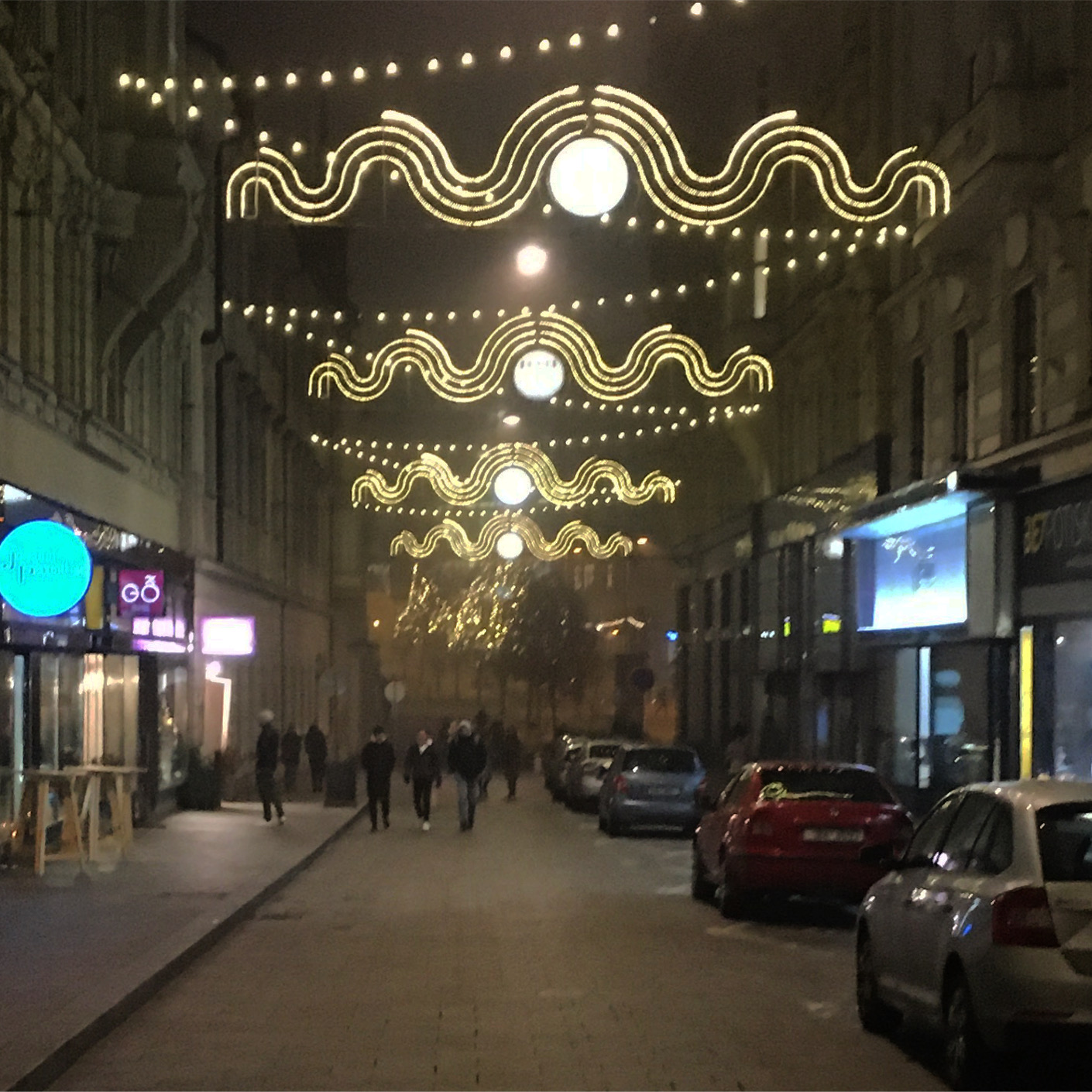 Foggy winter evening in Brno.